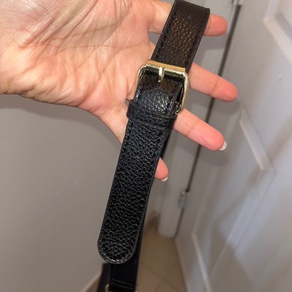 Steve Madden Black Gold Hardware Leather Crossbody Purse - Picture 6 of 9